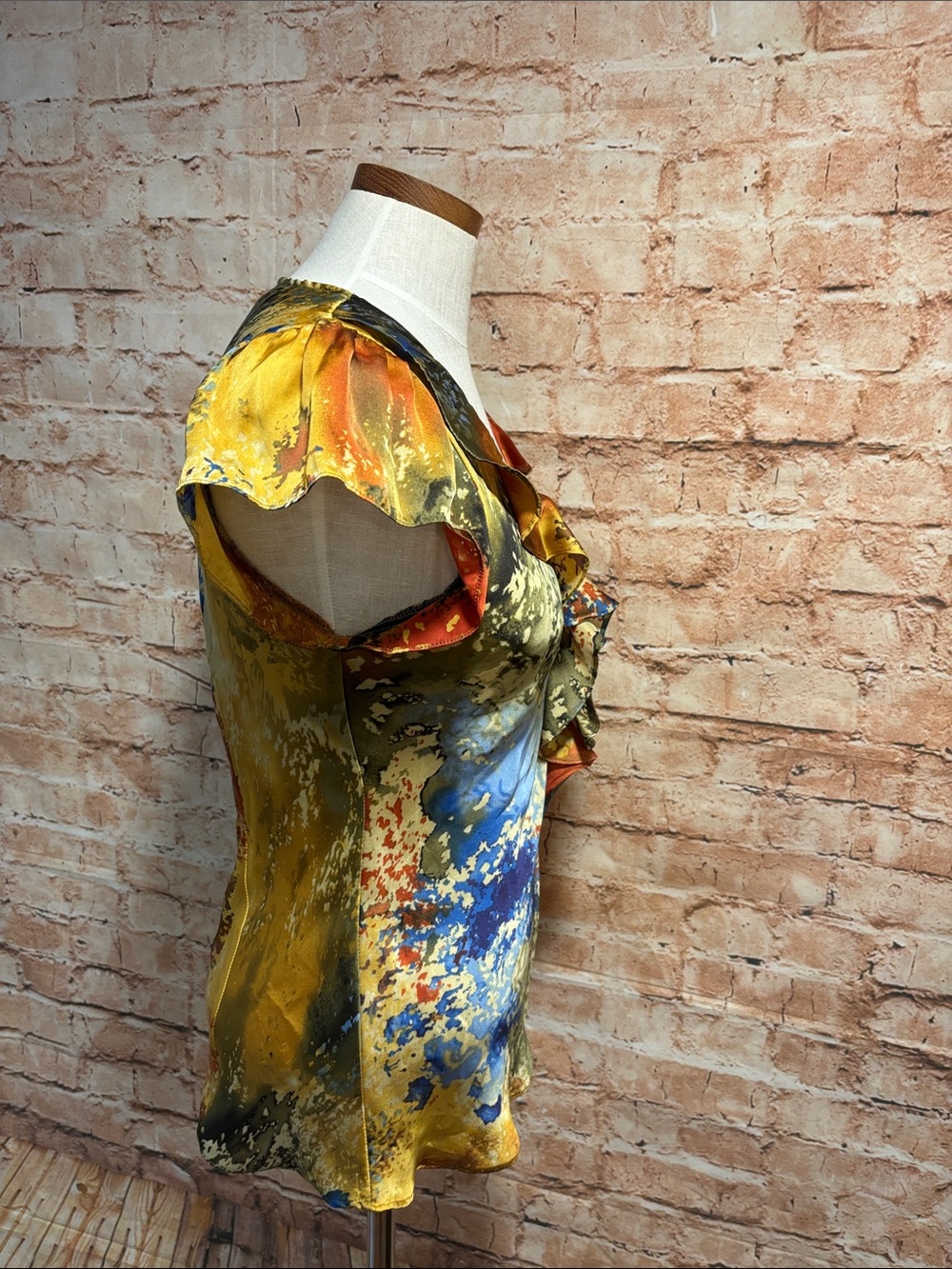 Allison Taylor Multi-Color Ruffled V-Neck Top - Picture 5 of 8